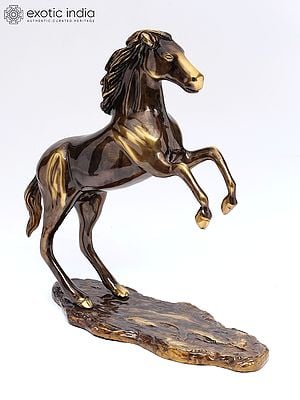 17" Galloping Horse | Decorative Brass Statue