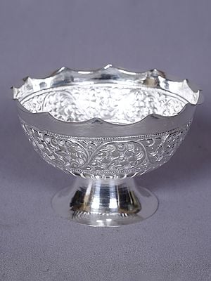 Decorative Designer Silver Bowl From Nepal | Kitchen Decorative Item