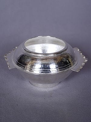 Buddhist Ritual Silver Bowl From Nepal | Kitchen Decorative Item