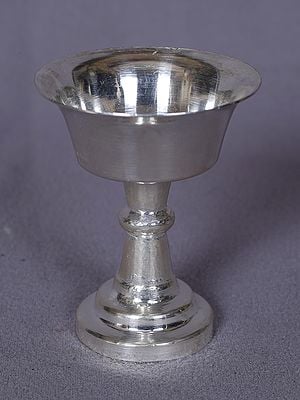 Silver Ritual Diya With Stand For Auspicious Occasion | Pooja Diya