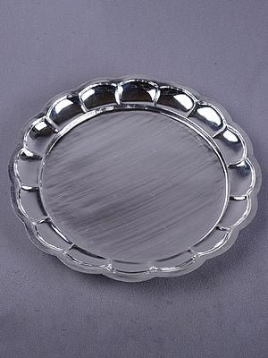 Plain Silver Pooja Thali For Auspicious Occasion From Nepal