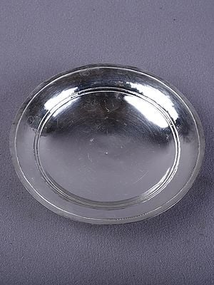 Silver Plain Pooja Thali For Auspicious Occasion From Nepal