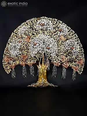 64" Large Brass Tree of Life with Birds | Wall Mounted | Home Decor