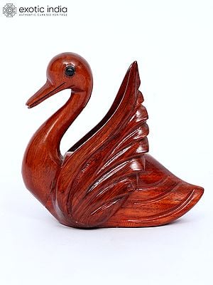 4" Small Padauk Wood Duck Figurine | Table Decor