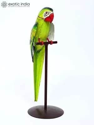 17" Hand-Painted Decorative Parrot | Table Decor