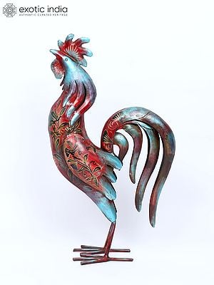 28" Hand-Painted Rooster | Home Decor