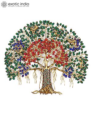 24" Brass Wall Hanging Tree of Life | Home Decor