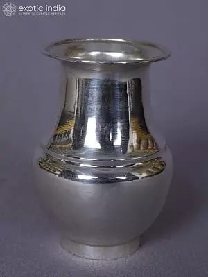 Plain Pure Silver Ritual Pooja Kalash From Nepal