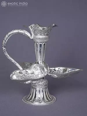 Pure Silver Engraved Ritual Tikadani For Auspicious Occasion