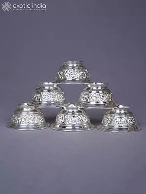 Set Of 6 Decorative Engraved Kitchen Bowl From Nepal | Kitchen And Dining Utensils