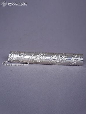 Pure Silver Traditional Engraved Message Scroll Holder From Nepal