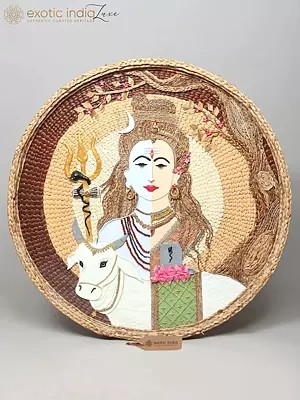 45" Large Ardhanarishvara - Shiva and Shakti with Nandi | Wall Decor