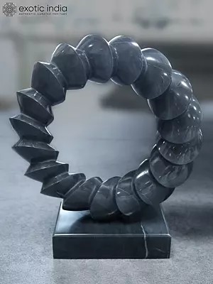 30" Black Ring | Modern Art Marble Statue | Exquisite Indian Art