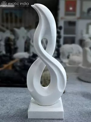 51" Spiral of Life Modern Art | White Marble Sculpture | Exquisite Indian Art