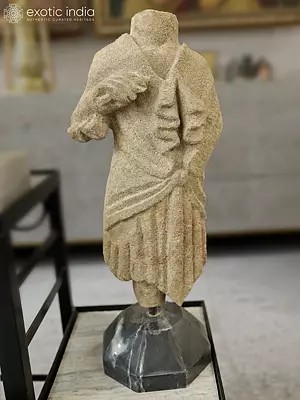 27" Headless Roman | Sandstone Statue | Exquisite Indian Art