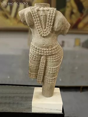 27" Human Torso | Sandstone Statue | Exquisite Indian Art