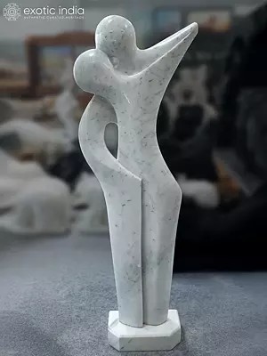 54" Dancing Couple | Abstract Modern Art | Marble Statue | Exquisite Indian Art