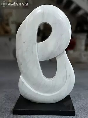 32" Decorative Piece | Abstract Modern Art | Marble Sculpture | Exquisite Indian Art
