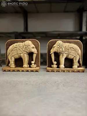 27" Pair of Elephants | Marble Sculpture | Home Decor | Exquisite Indian Art