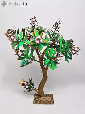 32" Brass Guava Tree with Flowers | Decorative Showpiece