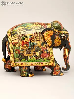 Hand-Painted Wooden Elephant