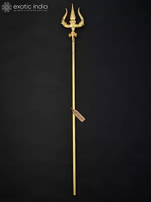 64" Large Brass Shiva's Trident / Trishul | Handmade