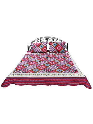 Valerian Kantha Reversible Quilt And Pillow Covers From Jodhpur