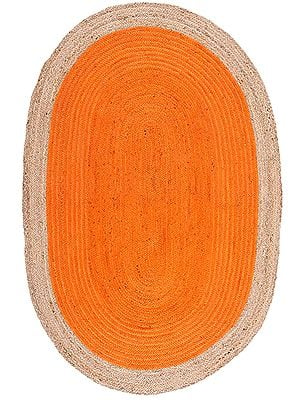 Natural Colored Fiber Collection Oval Handmade Braided Premium Jute Area Rug - Available in Colors & Sizes