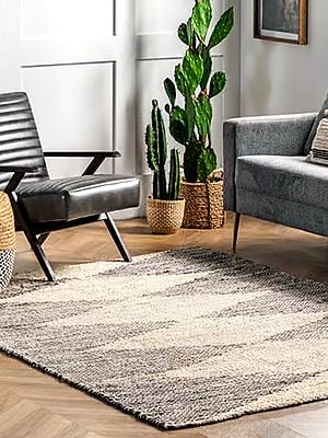 Natural Colette Jute Diamond Area Rug - Available in Colors & Sizes