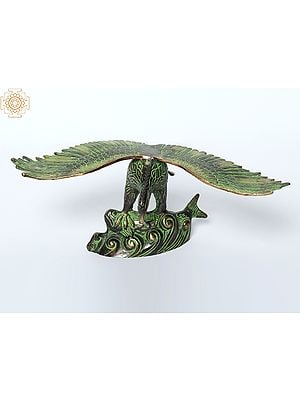 13" Eagle Hunting a Fish | Brass Statue