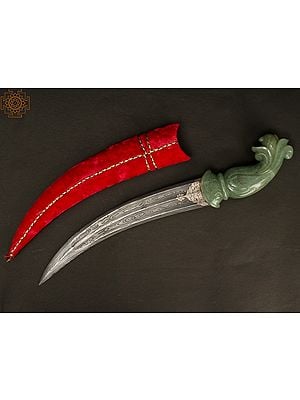 17" Jade Stone Handle Sword with Velvet Cover