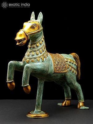 17" Brass Decorative Horse Figurine | Home Decor