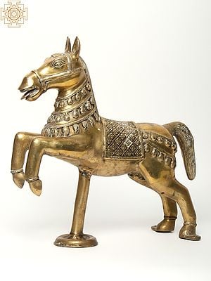 17" Brass Decorative Horse Figurine | Home Decor