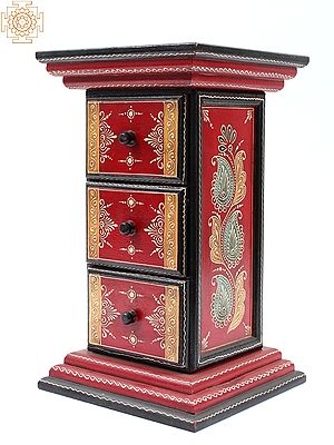 Rajasthani Art Wooden Table with Drawer