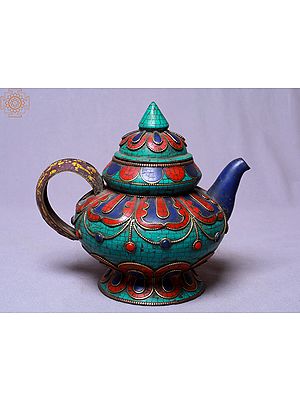 8" Designer Kettle with Stone Work | Made In Nepal