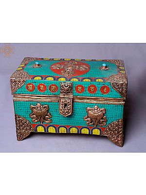 11" Jewellery Box with Stone Work | Made In Nepal