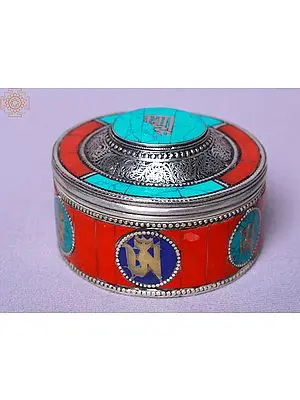 9" Stone Setting Round Jewellery Box | Made In Nepal