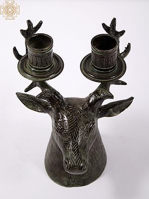7" Brass Deer Candle Holder
