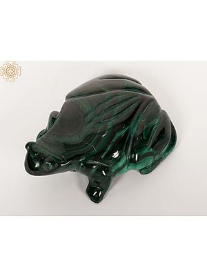 Malachite Frog Sculpture