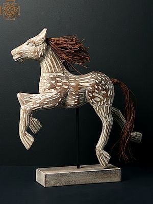 Galloping Horse Wood Statue