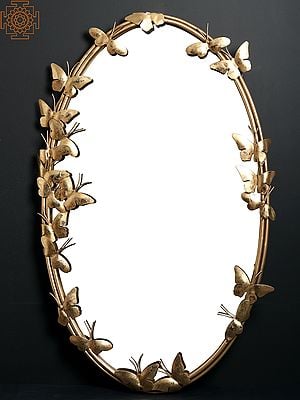 Butterfly Ovel shape Large Mirror With Iron Frame