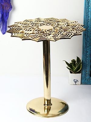 Lotus Pattern Table | Brass Home Decor