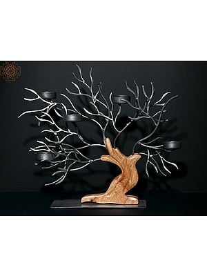 15" Tree of Life with Tealight Candle Holder