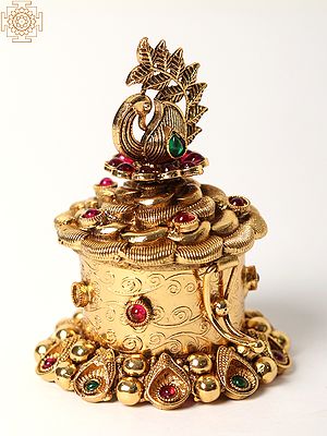 Brass Peacock Sindoor Box
