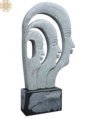 60" Large The Family - Modern Art Sculpture in Granite Stone | Shipped by Sea Overseas