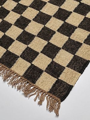 Wool And Jute Mix Checkered Pattern Persian Kilim Rugs