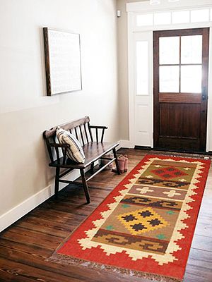 Multicolor Wool And Jute Mix Red Indian Pattern Kilim Rugs