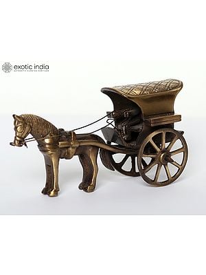 Small Brass Horse Cart | Handmade Decor Items