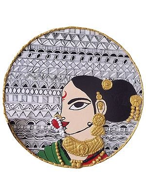 A Beautiful Lady - Madhubani Art | Watercolor On Mdf Board | By Prachi Deshpande