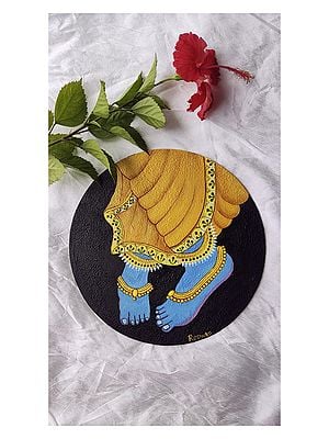 Krishna Feet - Pichwai Art | Acrylic On Board | By Reshuka